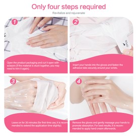 Amococo 5Packs Hand Mask with Niacinamide, Deep Hydration Hand for Dry Cracked Skin, Nourishing Care with Shea Butter & Vitamin E, SPA at Home, 6.3oz