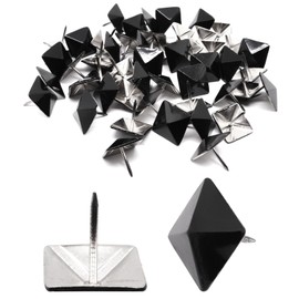 S SYDIEN Black Upholstery Tacks 19mmx20mm Square Head Bubble Nails 50Pcs