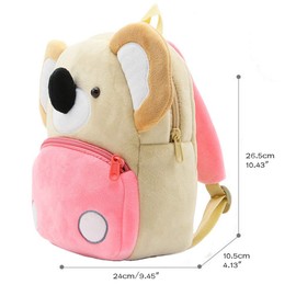 Ladyzone Toddler Backpack Zoo Animals Backpacks Cute Plush Bag Cartoon 10" Preschool Book Bag For 2+ Years Girls Boys (Koala)