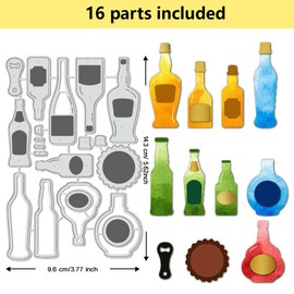 BENECREAT Bottle Cutting Dies Carbon Steel Embossing Stencil Carbon Steel Cutting Dies for Card Making Scrapbooking Photo Album Decoration