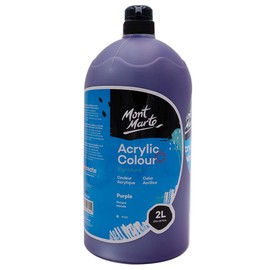 Mont Marte Discovery School Acrylic, Purple, 1/2 Gallon (2 Liter). Ideal for Students and Artists. Excellent Coverage and Fast Drying. Pump Lid Included.