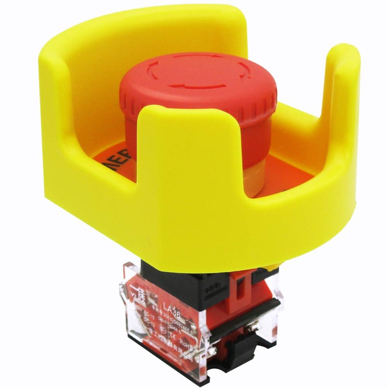 mxuteuk Anti-Misoperation Emergency Stop Push Button Switch Station Box Red