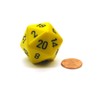 Jumbo d20 Counter - Opaque 34mm Dice: Yellow with Black