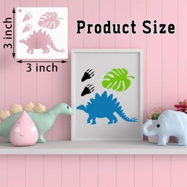DZXCYZ 80 Pcs 3 x 3 Inch Stencils for Painting on Wood, Reusable Dinosaur Animal Mountain Plastic Stencils DIY Craft Paint Template Set for Wall Card Rock Home Decor