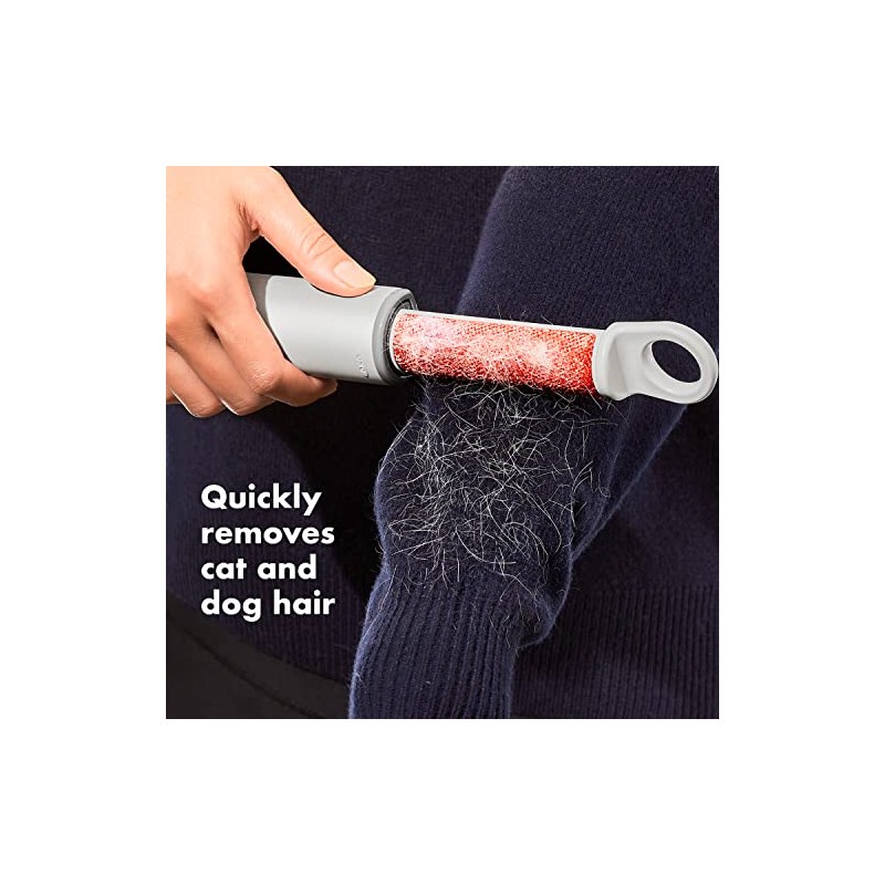 OXO Good Grips - Cepillo Reutilizable para Pelusas, Rojo/Gris, 1