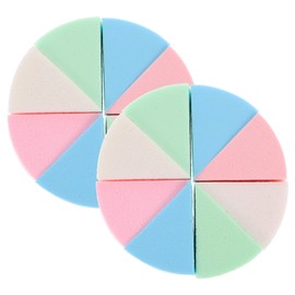 HONMEET 2 Pack Portable Makeup Sponges Latex Wedge Sponges Dry/wet Use Triangle Makeup Puff for Women