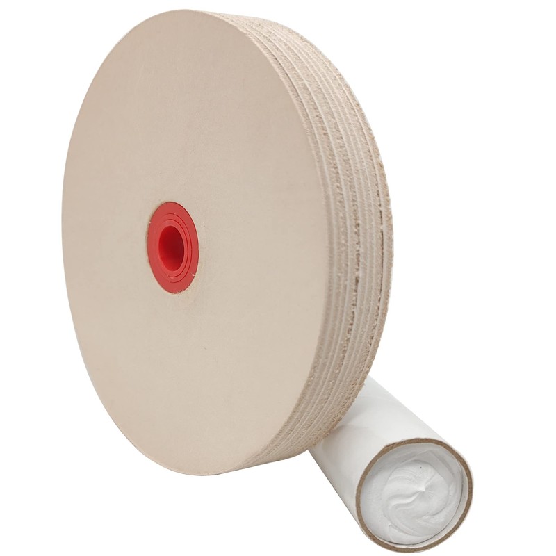 5 in Leather Honing Stropping Wheel fits 1/2", 5/8" and