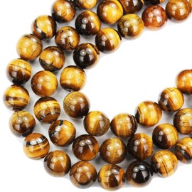 Tiger Eye 8mm Natural Gemstone Beads for Making Jewellery Energy Healing Crystals Jewelry Chakra Crystal Jewerly Beading supplies 15.5inch About 46-48 Beads
