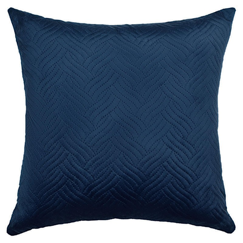 Pack 2 Navy Blue Velvet Cushion Covers 45 x 45