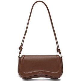 Keyli Shoulder Bag for Women mini Crossbody Purses Retro Classic Handbag Waterproof Vegan Leather Clutch Tote Hobo Purse Designer Bags with Adjustable Strap Brown