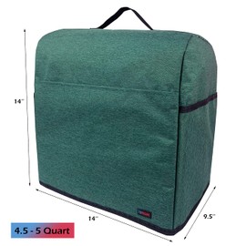 TORISING Stand Mixer Dust-proof Cover with Organizer Bag for Kitchenaid Mixer, Multi Pockets for Various Kitchen Appliance Accessories (Dark Green, 4.5 - 5 Quart)