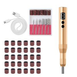 CBVCBV Electric Nail Drill Professional Machine Efile Manicure Pedicure Tools Portable File for Acrylic Gel Dip Powder Nails Salon Use Manicure Pedicure Nail Supplies (Gold)