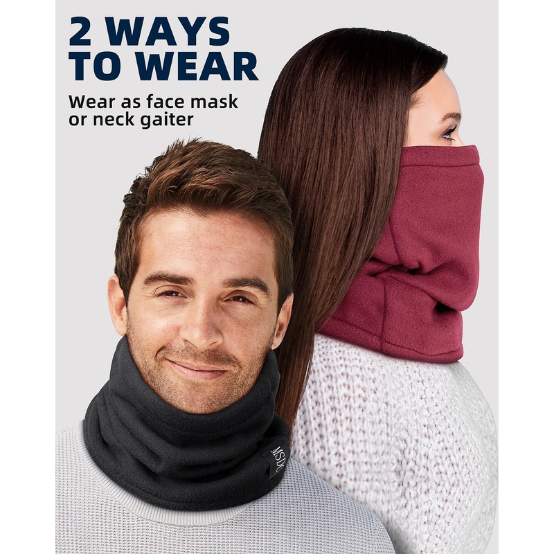 MSDC Neck Gaiters for Men 3 Pack,Neck Warmer Scarf Women