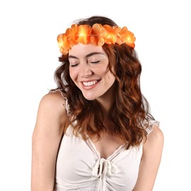 Set of 12 Orange LED Value Flower Crown Headbands