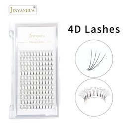 JINYANHUA Premade Eyelash Fans Extension 8-15mm Length 4d/5d/6d/7d/8d 0.07mm Short Stem Handmade Fans Premade Professional Eyelash Extensions Faux Mink (8mm, 4D-0.07-C)