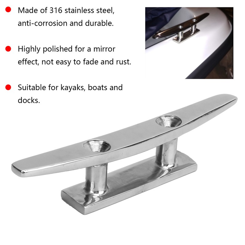 6in Low Flat Dock Cleat 2 Hole Deck Rope Anchor