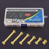 Glarks 120 Sets Gold Chicago Screws Assortment, M5 x 6/15/25/35/45/55