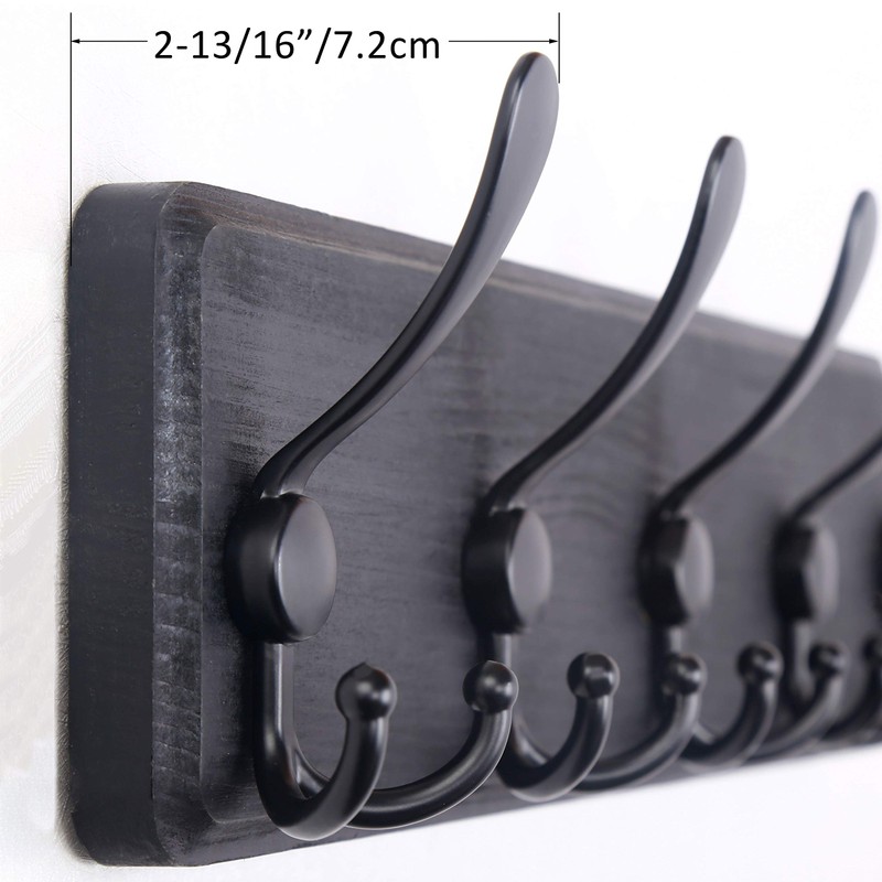 WEBI Coat Rack Wall Mounted,Wood Coat Hooks Wall Mounted,16" Hole