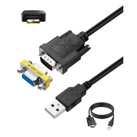 coalwop USB-auf-Seriell-Adapter RS232 DB9 mit CH340-Chipsatz, Plug-and-Play, hohe Geschwindigkeit und Stabilität, 2 m USB-Stecker auf RS232-Buchse, serielles Kabel für Windows, Mac und Linux