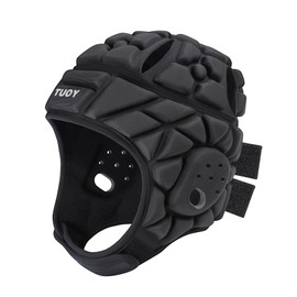 TIAXU TIAXU Rugby Helmet 7v7 Soft Shell Flag Football Rugby Headguards Scrum Padded Headgear Adjustable Head Protector Soccer Goalie Helmet Support for Youth Kids Adults Special Needs