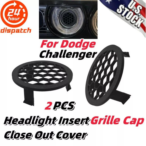 Unbranded For Dodge Challenger Intake Ring Headlight Insert Grille Cap