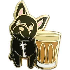 Dog Puppy Coffee Cafe Cute Enamel Pins Set For Jackets Backpack Shirt Lapel Button Badges Pins Aesthetic Brooch For Women Fashion Jewelry (French Bulldog)