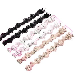 YEKEYI Women 3 Pairs Bra Straps Flower Lace Adjustable Underwear Bra Strap Replacement Shoulder Strap (black beige white)