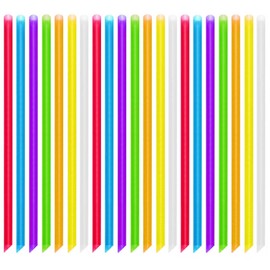 Xyedyaup 100pcs Colourful Straws Long 210 Mm X 6 Mm Straw Cocktail Reusable Art Straws（Slanted Straws）