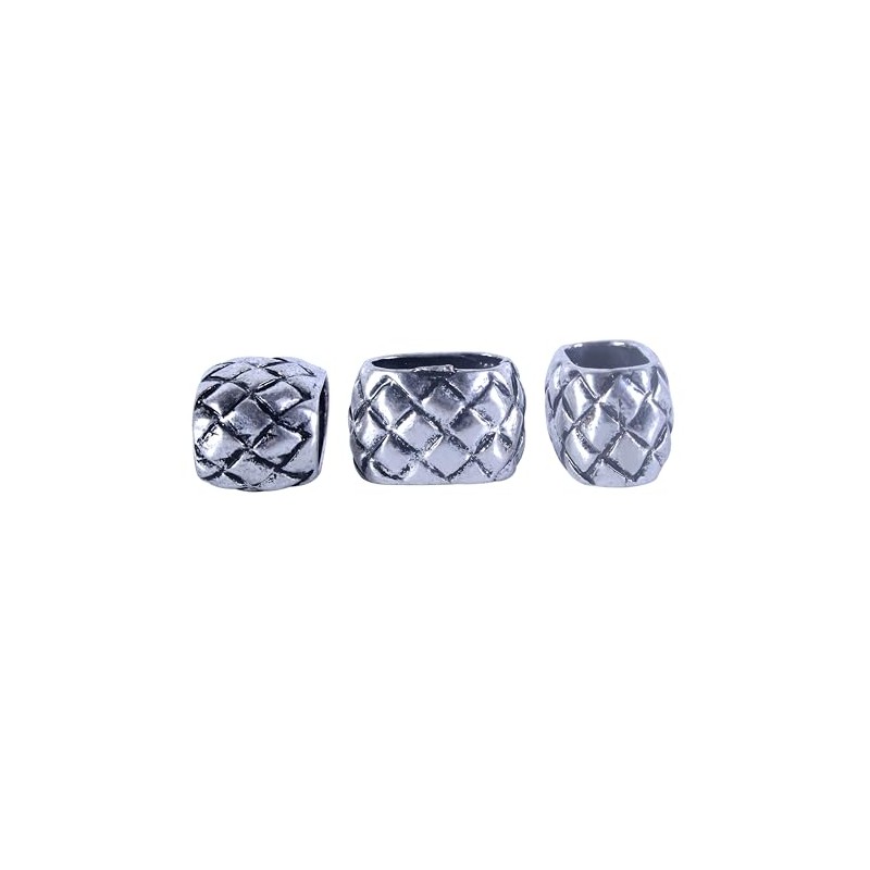 KONMAY Carved Spacer Beads 20pcs 10.0x6.0mm Antique Silver Flat Hole