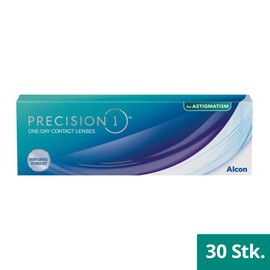 PRECISION1 Toric Daily Lenses, Soft, Pack of 30, BC 8.5 mm, DIA 14.5 mm, CYL 2.25, Axis 20, -02.50 Dioptres