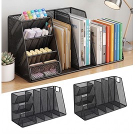 Metal File Rack Organizer for Office & Home Use – Space-Saving Multi-Layer Desktop Storage Solution for Documents and Books