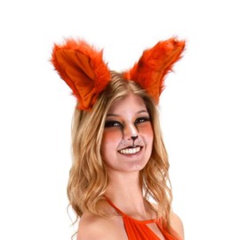 Deluxe Orange Fox Ears Headband - Faux Fur Ears with Foam Filling, One Size, Costume Accessory