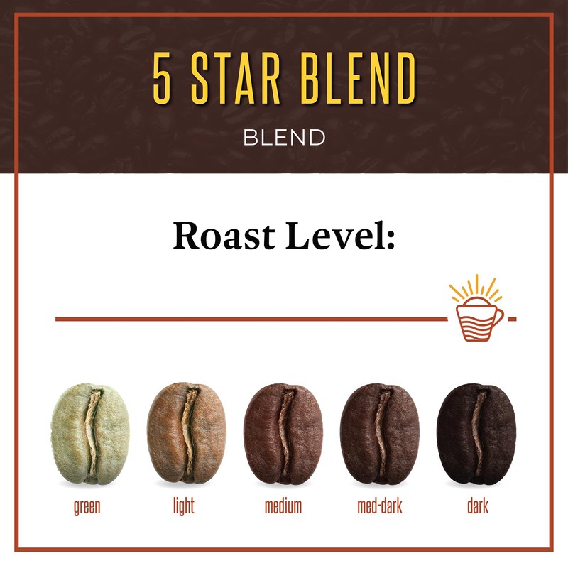 San Diego Coffee 5 Star Blend, Dark Roast, Whole Bean