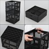 Aninhao 18 Quart Square Folding Milk Crate, 3 Pack Black