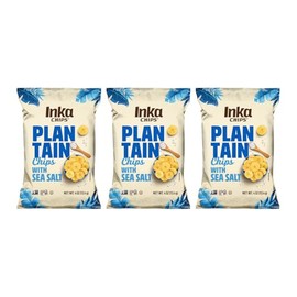 Inka Crops Inka Chips, Seasalt Plantain Chips, 4 Ounce (Pack of 3)