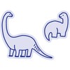 Elcomune Sticker Die Cut Sticker Dinosaur Parent and Child Brachiosaurus