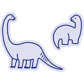 Elcomune Sticker Die Cut Sticker Dinosaur Parent and Child Brachiosaurus STC-032
