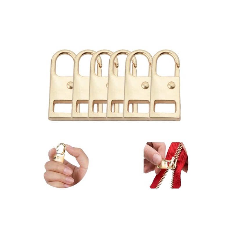 Zipper Pull Replacement,6 Pcs Metal Zipper Repair Tab for Luggage