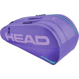 Bolsa para raquetas de tenis HEAD Tour M (6R) - Capacidad para hasta 6 raquetas, Tecnología de control climático CCT+, 2 compartimentos principales, bolsillo para zapatos y sistema de transporte tipo