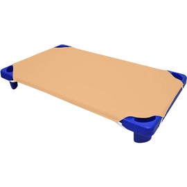 Peach Pack of 12 ( Size 23" x 52" ) Daycare Cot Sheets Fitted Sheets Pre-School Cot Sheet Nap Sheet for Boys/Girls Corner Elastic Loops Toddler 800 TC