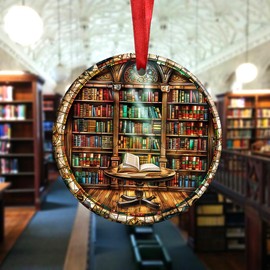 Book Ornaments for Christmas Tree, Book Lovers Gifts, Book Club Gifts, Librarian Book Lover Ornament, Bookish Gift, Easter Gifts Girls, Adult Easter Gifts for Mom, Men, Women, Coworker, Teacher