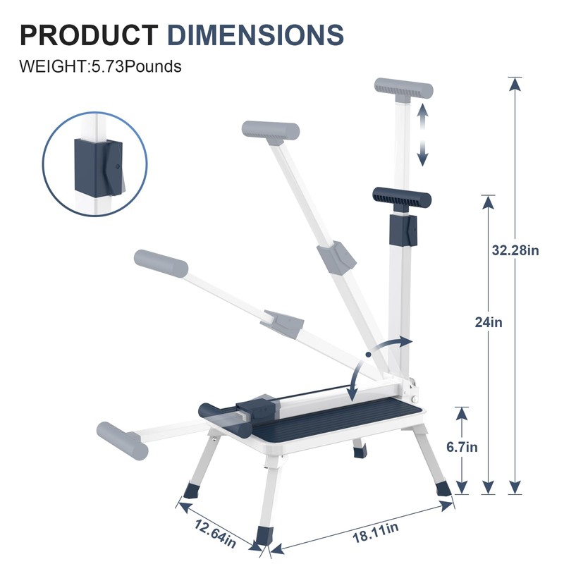 Folding Step Stool, Step Stools with Handle for Elderly Adults,