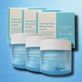 Chamzon 참존 카밍 릴리프 모이스처라이징 크림 70ml x 3개 절대 수분 진정 탄력 모공 주름개선기능성 Chamzone Calming Relief Moisturizing Cream 70ml x 3pcs Absolute Moisture Soothing Elasticity Pore Wrinkle Improvement Functional