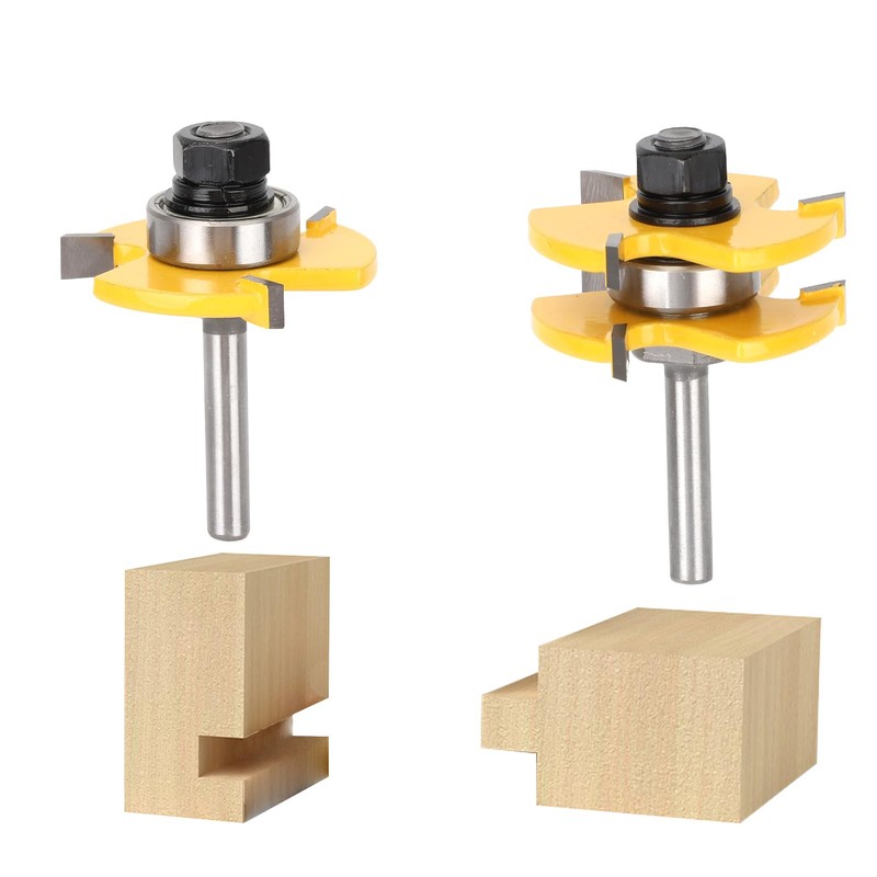 Yougfin 2PCS Tongue and Groove Set , 1/4" Shank Router