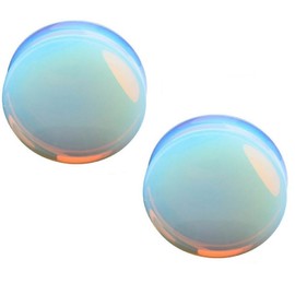 Pierced Owl Opalite Concave Double Flared Saddle Plugs, Sold as a Pair (22mm (7/8"))