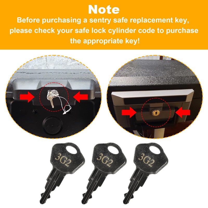 Sentry Safe Replacement Keys Model 1100-Codes 3A2 for Sentry Safe
