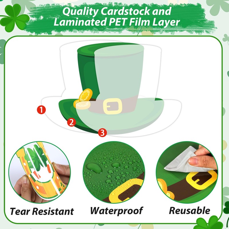 gisgfim St.Patrick Day Bulletin Board Decoration Set Lucky Shamrock Borders