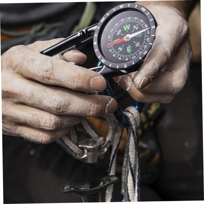 NOLITOY Compass Climbing Carabiner Clip Hook with Compass Outdoor Navigation