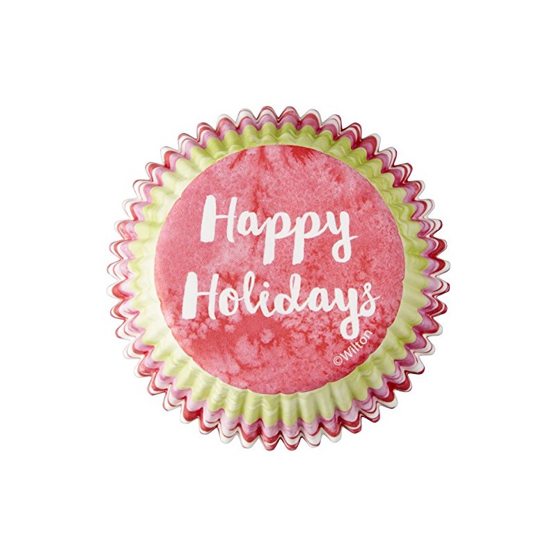 Wilton Happy Christmas Cupcake Cases, Paper, Multicoloured, 6.35 x 5.08