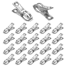 M METERXITY 100-Pack Greenhouse Clamps, Stainless Steel Greenhouse Film Clamps Shading Net Rod Clip Max Dia 2.36 Inch for Garden Net/Row Cover/Greenhouse Plastic Sheeting [Silver]